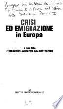 Crisi ed emigrazione in Europa