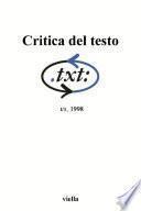 Critica del testo (1998) Vol. 1/3