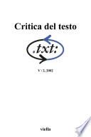 Critica del testo (2002) Vol. 5/2