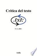 Critica del testo (2003) Vol. 6/2
