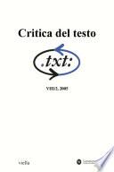 Critica del testo (2005) Vol. 8/2