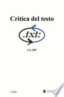 Critica del testo (2007) Vol. 10/2