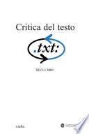 Critica del testo (2009) Vol. 12/2-3
