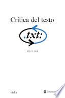 Critica del testo (2018) Vol. 21/1