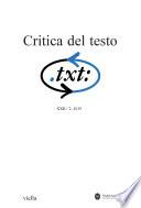 Critica del testo (2019) Vol. 22/2