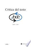 Critica del testo (2020) Vol. 23/1