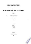 Cronaca modenese, di Tommasino de' Bianchi detto de' Lancellotti