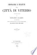 Cronache e statuti della città di Viterbo