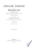 Cronache forlivesi di Andrea Bernardi (Novacula) dal 1476 al 1517