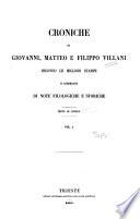 Croniche di Giovanni, Matteo e Filippo Villani