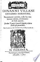 Croniche di messer Giouanni Villani cittadino fiorentino