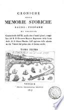 Croniche ossia memorie storiche sacro-profane di Trieste