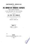 Cronichetta mensuale delle più importanti moderne scoperte nelle scienze naturali e loro applicazioni alle arti ed industria