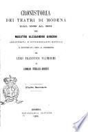 Cronistoria dei teatri di Modena dal 1539 al 1871 del maestro Alessandro Gandini