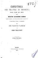 Cronistoria dei teatri di Modena dal 1539 al 1871