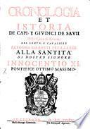 Cronologia et istoria de capi, e guidici de Savii della Città di Ferrara