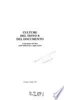 Culture del testo e del documento