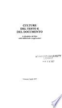 Culture del testo e del documento