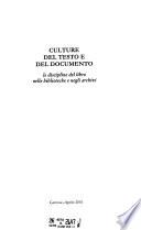 Culture del testo e del documento