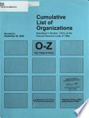 Cumulative List of Organizations Described in Section 170 (c) of the Internal Revenue Code of 1954