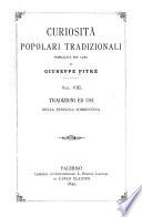 Curiosità popolari tradizionali, pub. per cura di Giuseppe Pitrè ...