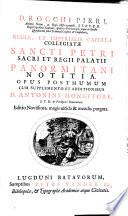 D. Rocchi Pirri regiae, et imperialis capellae collegiatae Sancti Petri sacri et regii Palatii Panormitani notitia