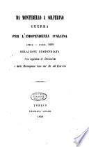 Da Montebello a Solferino guerra per la indipendenza italiana, aprile-luglio, 1859