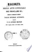 Dal 6 Agosto 1848 al 31 Marzo 1849
