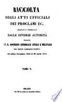 Dal primo Novembre 1850 al 30 Aprile 1851