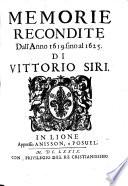 Dall'Anno 1619. sino al 1625