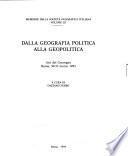 Dalla geografia politica alla geopolitica