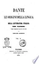 Dante e le origini della lingua e della letteratura italiana per Fauriel