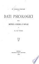 Dati psicologici nella dottrina giuridica e sociale di G.B. Vico