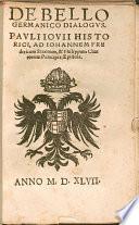 De bello germanico dialogus P. Jovii epistola