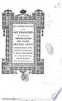 De' cantici volgari di San Francesco d'Assisi dissertazione del padre Ireneo Affò Minor Osservante, lettor giubilato, ..