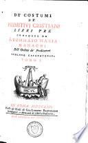 De' costumi de' primiviti cristiani