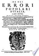De gli errori popolari d'Italia