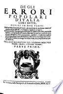 De gli errori popolari d'Italia