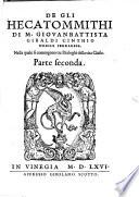 De Gli Hecatommithi Di M. Giovanbattista Giraldi Cinthio Nobile Ferrarese
