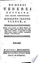 De' morbi venerei dottrina del celebre professore Gioseffo Jacopo Plenck
