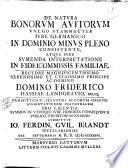De natura bonorum avitorum vulgo stammguter iure Germanico in dominio minus pleno consistente, atque inde sumenda interpretatione in fideicommissis familiae. ... Submittit Io. Ferdin. Guil. Brandt Wetzlariensis die [...] Septembris a.r.s. 1746
