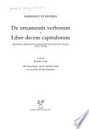 De ornamentis verborum ; Liber decem capitulorum