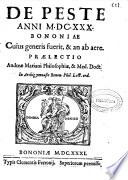 De peste anni M.DC.XXX. Bononiae