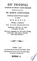 De' prodigj avvenuti in molte sagre immagini