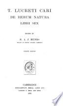 De rerum natura, libri sex ...
