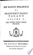 De saggi politici di Francesco Mario Pagano... Volume 1. [-2.]