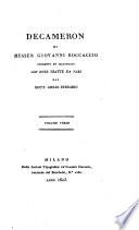 Decameron di Messer Giovanni Boccaccio, corretto ed illustrato con note tratte da varj dal Dott. Giulio Ferrario
