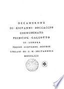 Decamerone di Giovanni Boccaccio cognominato principe galeotto