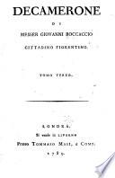 Decamerone di Messer Giovanni Boccaccio cittadino fiorentino ...