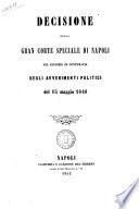 Decisione della Gran Corte Speciale di Napoli nel giudizio in contumacia degli avvenimenti politici del 15 maggio 1848